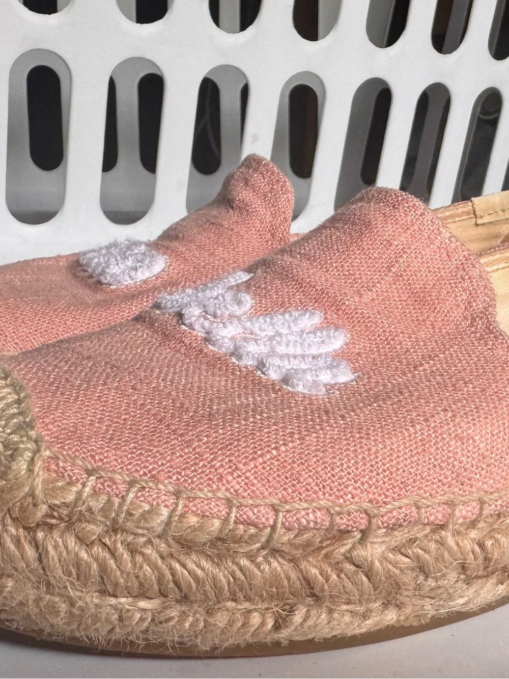 Soludos Pink Embroidered 'Ciao Bella' Canvas Espadrilles